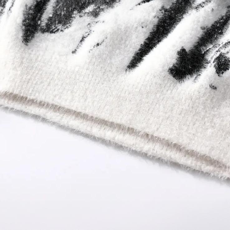 Pull pour Homme avec Motif Abstrait et Col Rond | Idéal pour l’Hiver