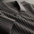 Pull En Maille À Rayures Avec Demi-Zip Et Coupe Ajustée Pour Homme | Idéal Pour Le Quotidien