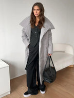 Manteau Parka Long Matelassé avec Ceinture pour Femme | Idéal pour l’Hiver