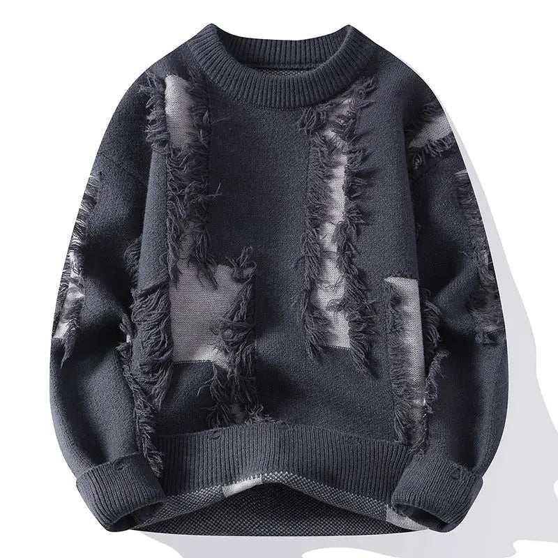 Pull en Maille Patchwork à Coupe Ample pour Homme | Idéal pour un Usage Quotidien