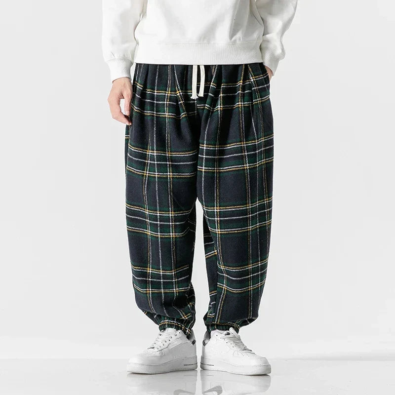 Pantalon De Survêtement À Motif À Carreaux Avec Taille Élastique Pour Homme | Idéal Pour Un Usage Décontracté