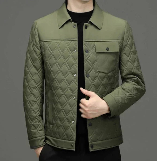 Veste Matelassée À Manches Longues Avec Fermeture À Boutons-Pression Pour Homme | Idéal Pour La Mi-Saison