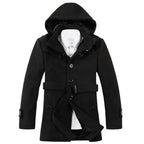 Trenchcoat avec Capuche et Ceinture pour Homme | Adapté à l’Automne et à l’Hiver