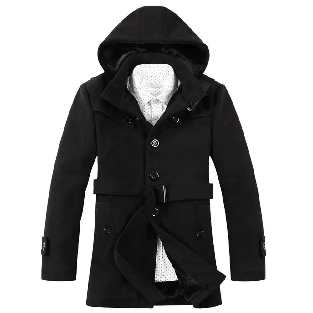 Trenchcoat avec Capuche et Ceinture pour Homme | Adapté à l’Automne et à l’Hiver