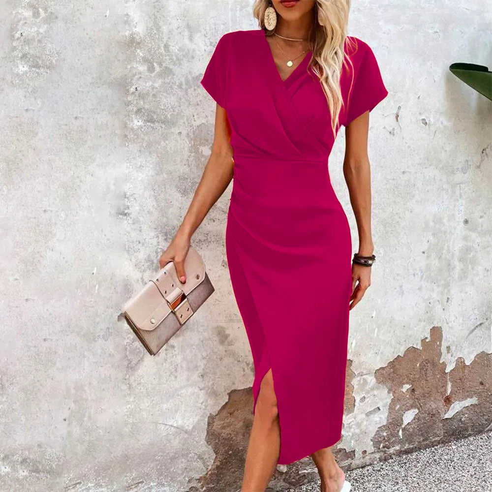 Robe Portefeuille Avec Lien Ajustable À La Taille Pour Femme | Idéal Pour L’été