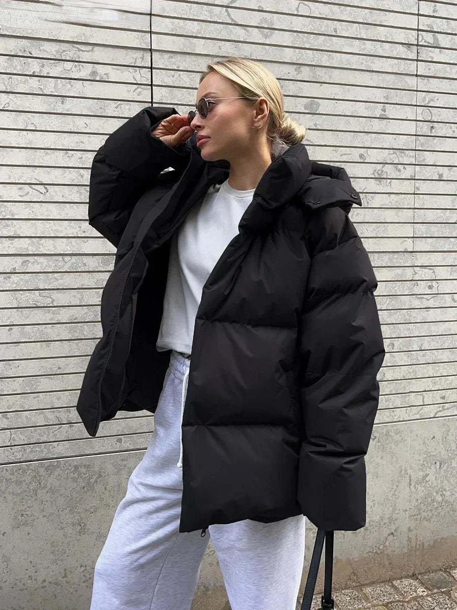 Manteau Parka Matelassé avec Capuche et Poches pour Femme | Idéal pour l’Hiver