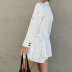 Ensemble Blazer Et Short À Taille Haute Pour Femme | Idéal Pour Un Usage Quotidien Et Casual