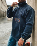 Pull-Over Zippé Homme à Coupe Fonctionnelle pour Usage Quotidien | Idéal pour la Mi-Saison