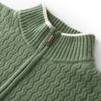 Pull En Maille Avec Col Demi-Zip Et Détails Côtelés En Zigzag Pour Homme | Idéal Pour La Superposition Quotidienne