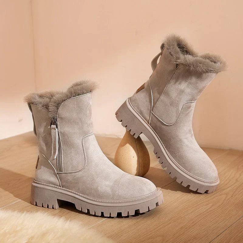 Bottes de Neige Montantes avec Semelle Structurée pour Femmes | Idéal pour l’Hiver