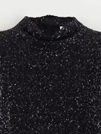 Robe Mini à Paillettes avec Épaules Rembourrées pour Femme | Idéale pour les Soirées et Événements Festifs