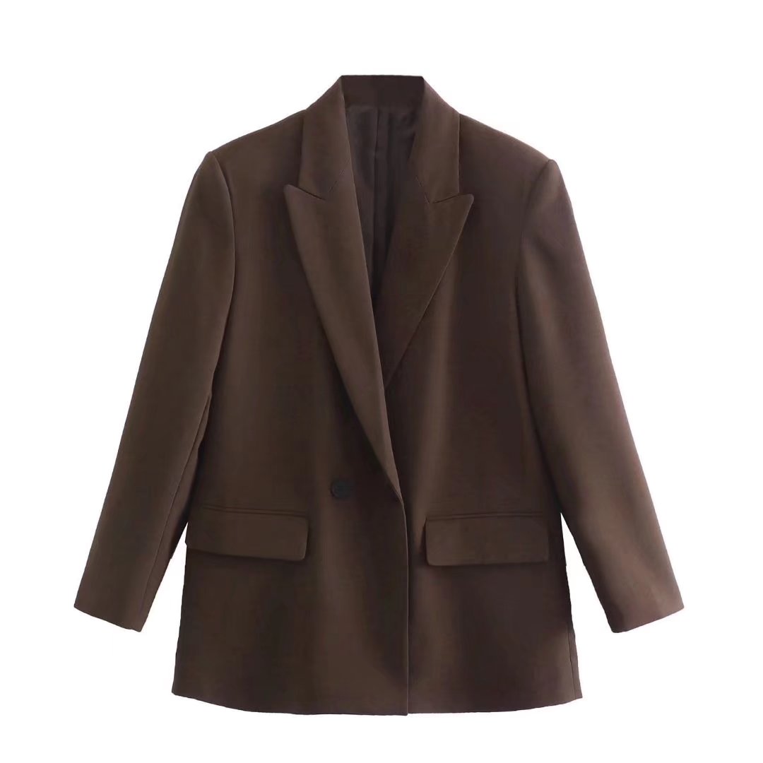 Blazer Croisé Avec Col À Revers Pour Femme | Idéal Pour Le Travail Ou Les Occasions Décontractées