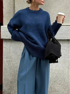 Pull Coupe Oversize Avec Encolure Dégagée Pour Femmes | Idéal Pour Tenues Quotidiennes Et Superposition