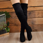 Bottes au-Dessus du Genou avec Talon Bloc pour Femme | Idéal pour Usage Quotidien