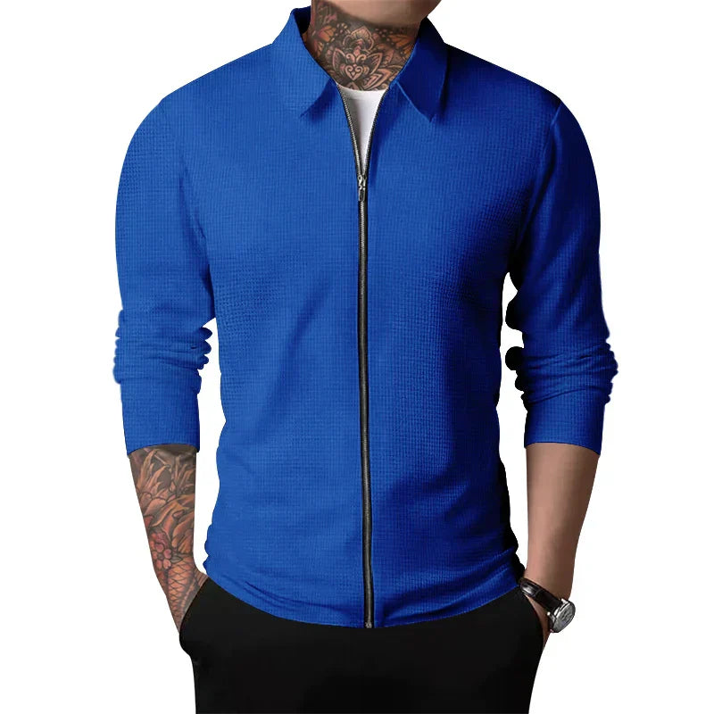 Veste Zippée À Manches Longues Avec Col Structuré Pour Homme | Idéale Pour Un Usage Quotidien Et Professionnel