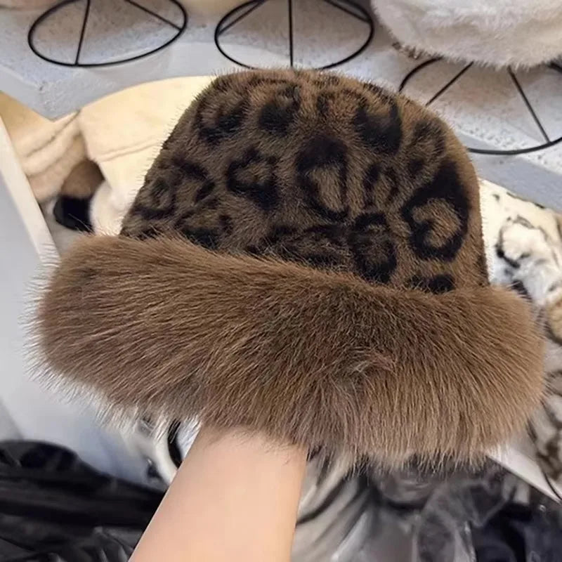 Chapeau à Motif Léopard avec Bord Doux pour Adultes | Idéal pour l’Hiver