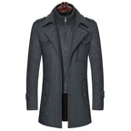 Manteau Long avec Col Amovible pour Homme | Idéal pour Automne et Hiver