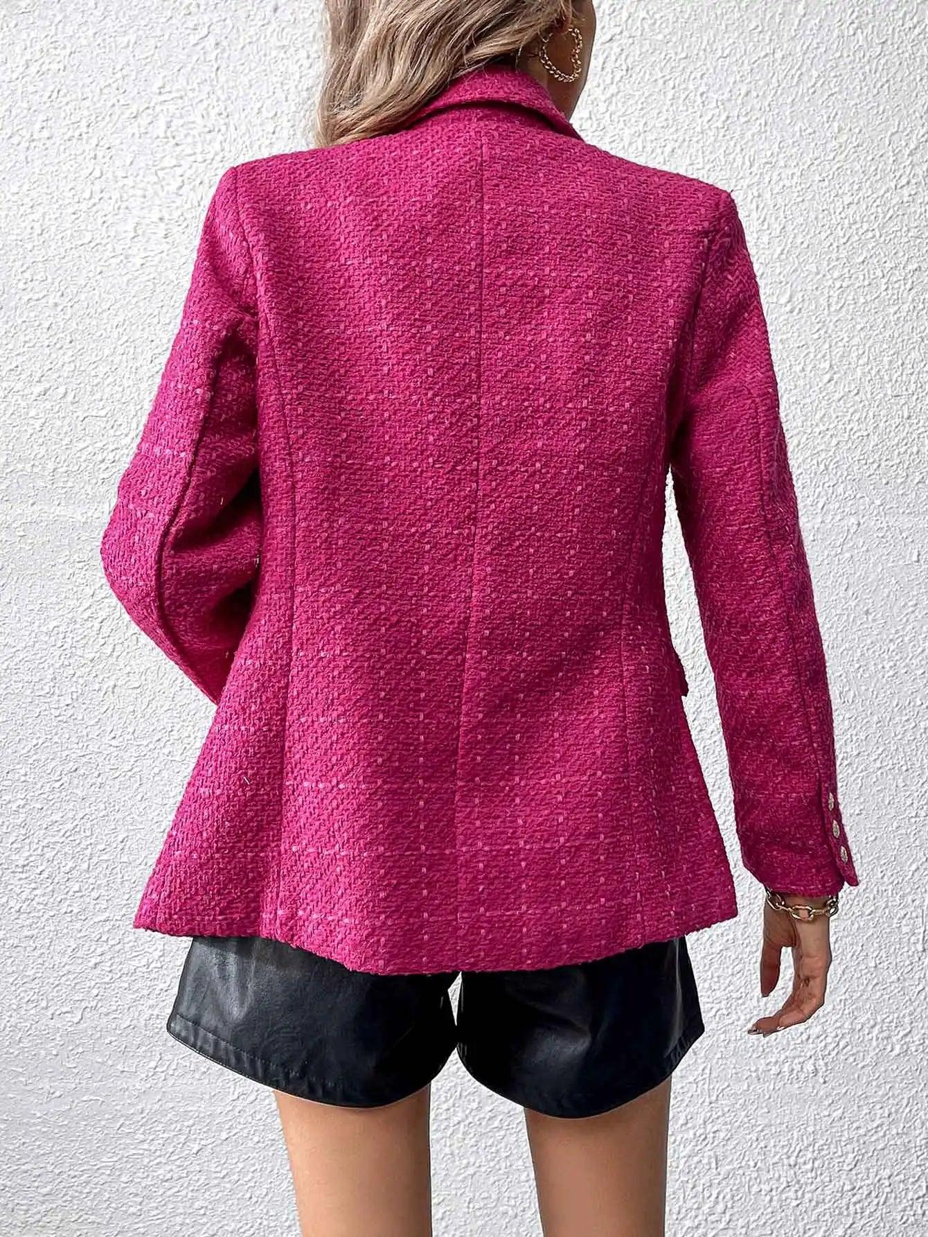 Blazer Mi-Long Avec Col Tailleur Pour Femme | Idéal Pour Travail Et Sorties