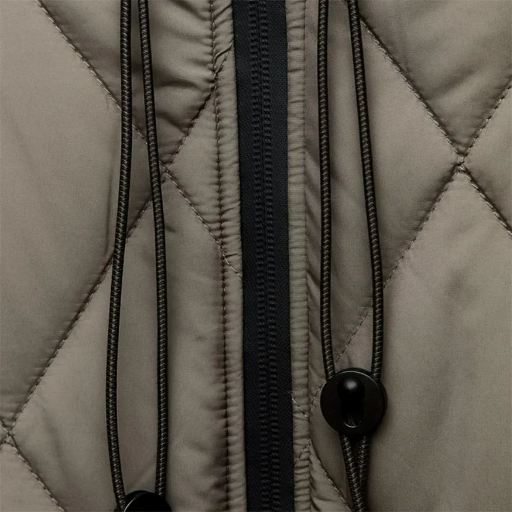 Veste Longue Matelassée avec Capuche Réglable pour Femmes | Idéale pour L’Hiver