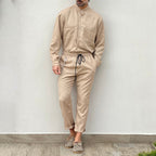 Ensemble avec Chemise Boutonnée Et Pantalon Long pour Homme | Idéal pour L’Été