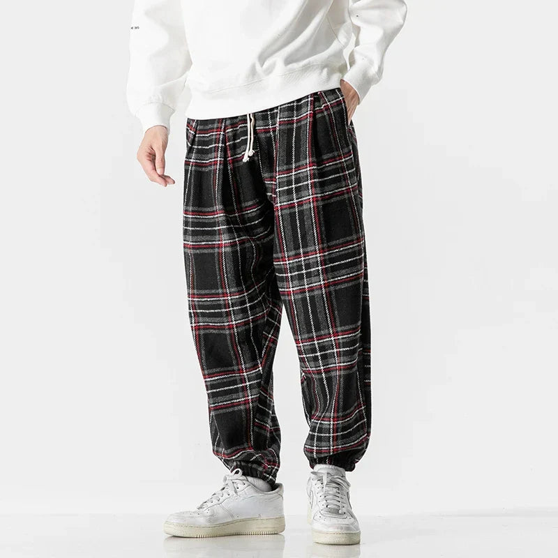 Pantalon De Survêtement À Motif À Carreaux Avec Taille Élastique Pour Homme | Idéal Pour Un Usage Décontracté