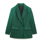 Blazer Croisé Avec Col À Revers Pour Femme | Idéal Pour Le Travail Ou Les Occasions Décontractées