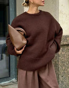 Pull Coupe Oversize Avec Encolure Dégagée Pour Femmes | Idéal Pour Tenues Quotidiennes Et Superposition