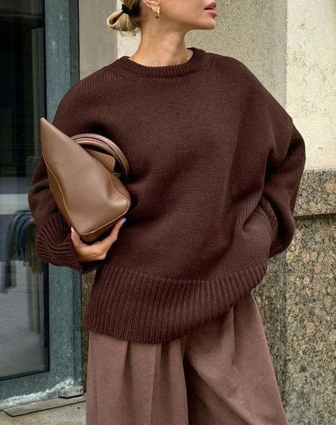 Pull Coupe Oversize Avec Encolure Dégagée Pour Femmes | Idéal Pour Tenues Quotidiennes Et Superposition