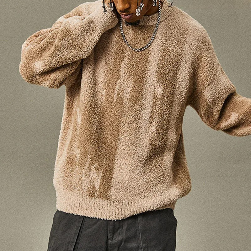 Pull En Maille À Motif Abstrait Avec Finitions Côtelées Pour Homme | Idéal Pour Usage Quotidien