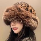 Chapeau à Motif Léopard avec Bord Doux pour Adultes | Idéal pour l’Hiver