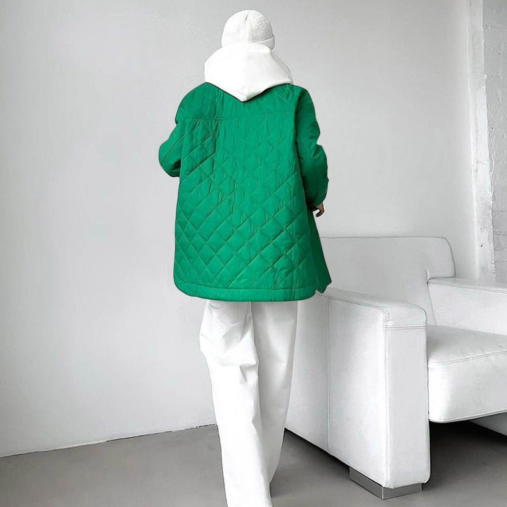 Veste Longue Matelassée avec Fermeture À Pressions pour Femmes | Idéale pour L’Hiver