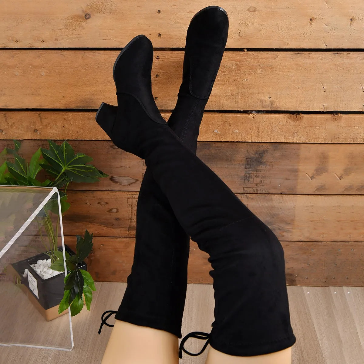 Bottes au-Dessus du Genou avec Talon Bloc pour Femme | Idéal pour Usage Quotidien
