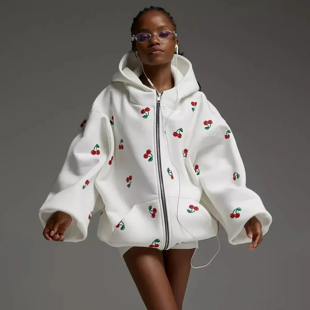 Veste Blanche Avec Motif Cerise Pour Femmes | Idéale Pour Un Usage Quotidien