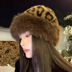 Chapeau à Motif Léopard avec Bord Doux pour Adultes | Idéal pour l’Hiver