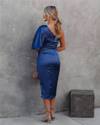 Robe De Soirée Courte avec Coupe Ajustée Et Col Rond pour Femmes | Idéale pour Les Occasions Spéciales