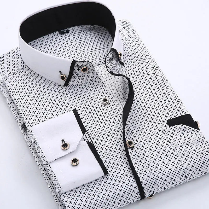 Chemise À Manches Longues Avec Col Classique Pour Homme | Idéale Pour Bureau Et Sorties