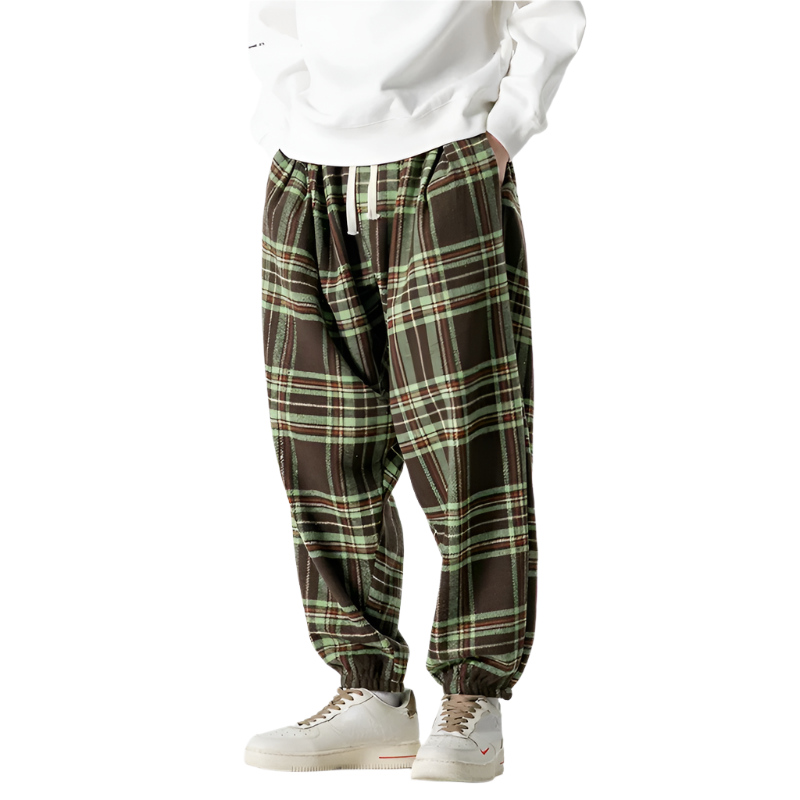Pantalon De Survêtement À Motif À Carreaux Avec Taille Élastique Pour Homme | Idéal Pour Un Usage Décontracté