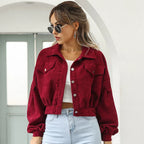 Veste Courte À Col Classique pour Femme | Idéale pour Le Quotidien Et Les Sorties