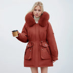 Veste à Col Imitation Fourrure avec Poches pour Femmes | Idéale pour la Saison Hivernale