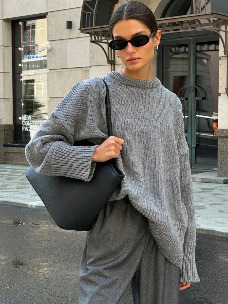 Pull Coupe Oversize Avec Encolure Dégagée Pour Femmes | Idéal Pour Tenues Quotidiennes Et Superposition