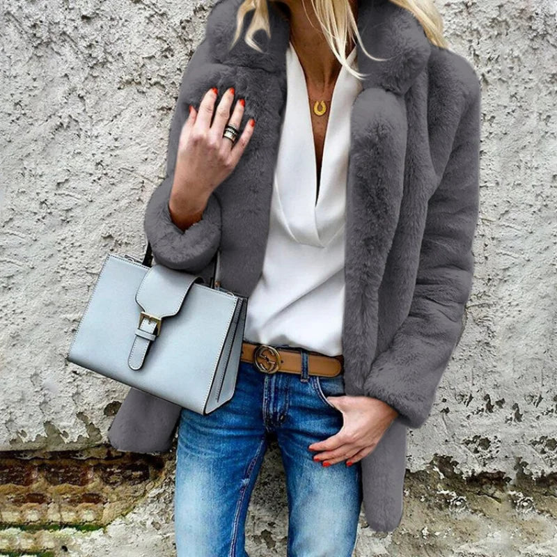 Manteau d’Hiver avec Texture Douce et Coupe Mi-Longue pour Femme | Idéal pour Temps Froid