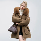Veste à Col Imitation Fourrure avec Poches pour Femmes | Idéale pour la Saison Hivernale