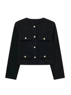 Blazer À Col Rond Avec Coupe Droite Pour Femme | Idéal Pour Le Travail Et Le Quotidien