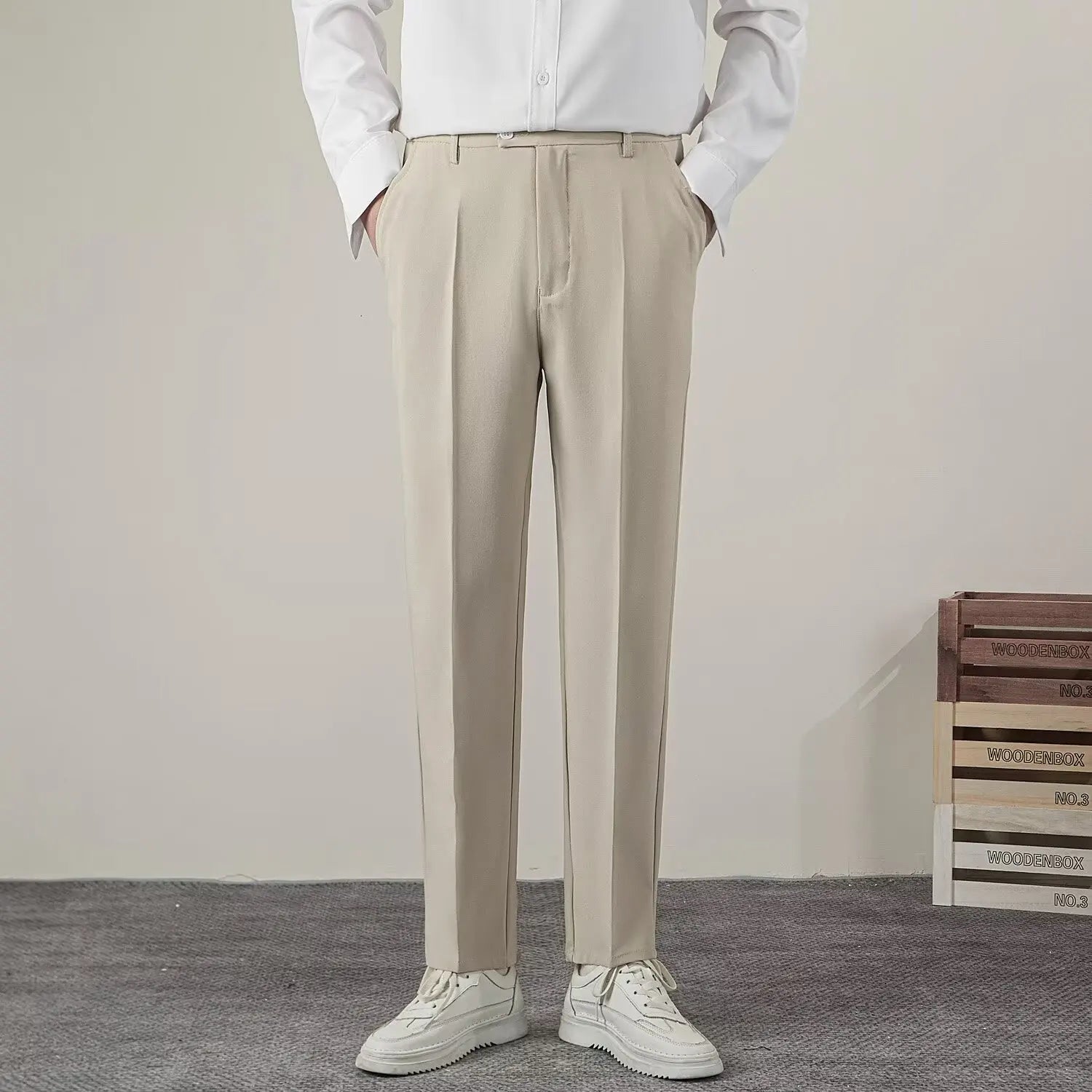 Pantalon Casual à Coupe Slim pour Homme | Idéal pour le Quotidien et le Bureau