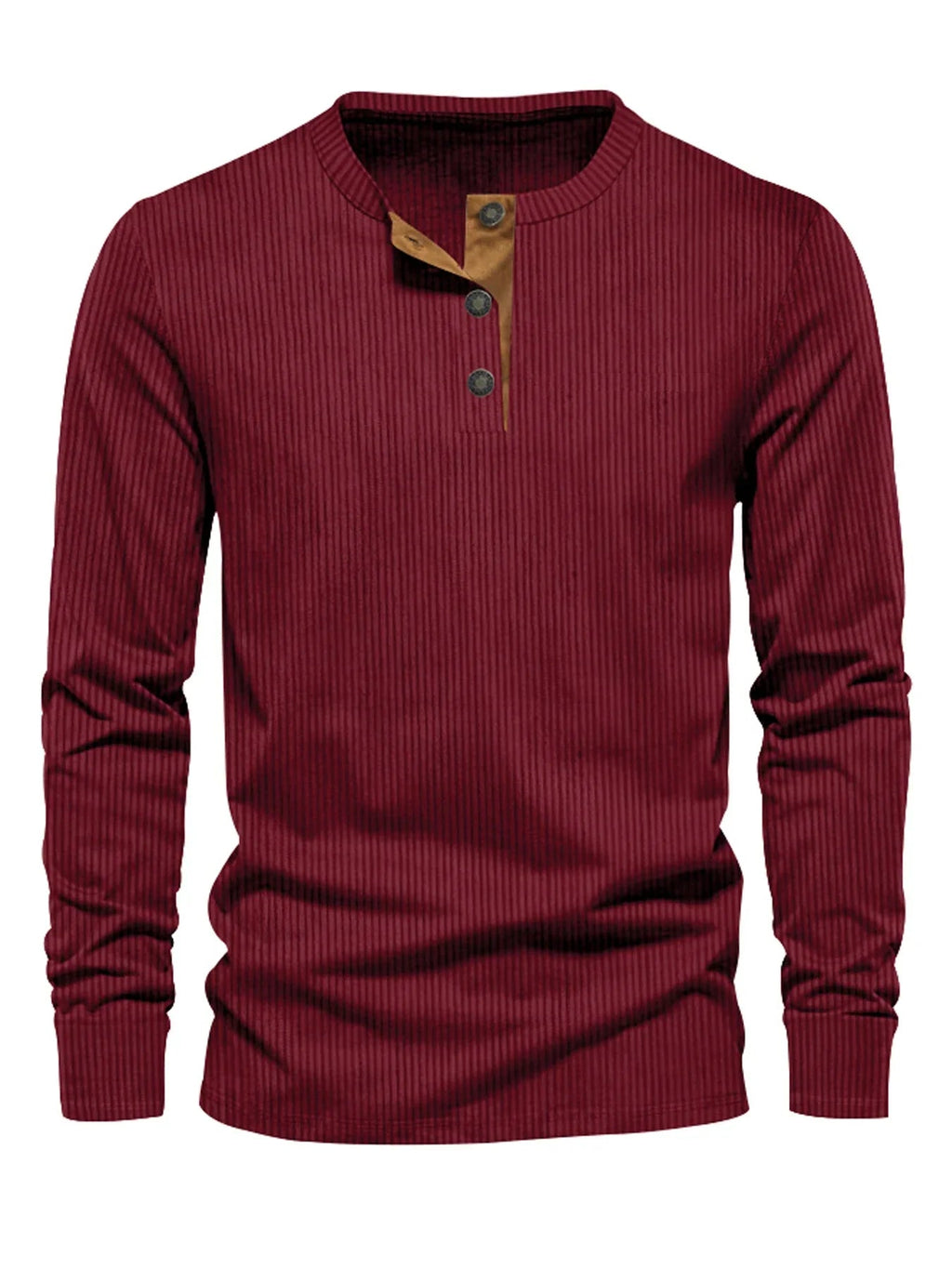 Chemise À Manches Longues Avec Col Henley Pour Homme | Idéal Pour Usage Quotidien