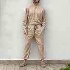 Ensemble avec Chemise Boutonnée Et Pantalon Long pour Homme | Idéal pour L’Été