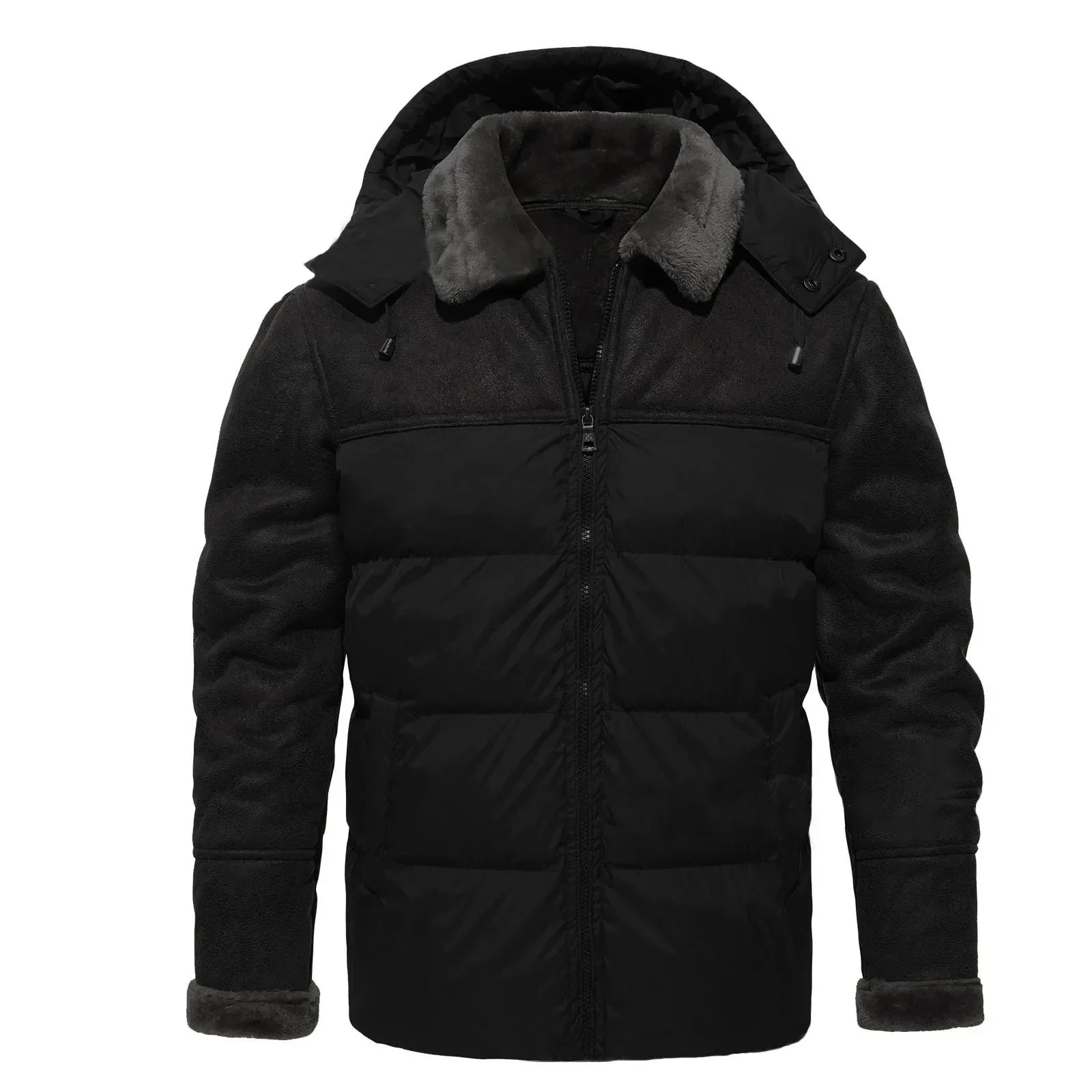 Veste Matelassée avec Capuche et Fermeture Éclair pour Homme | Idéale pour l’Hiver