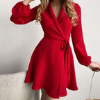 Robe Midi Cache-Cœur Avec Col Croisé Et Taille À Nouer Pour Femme | Idéal Pour Usage Quotidien Et Sorties
