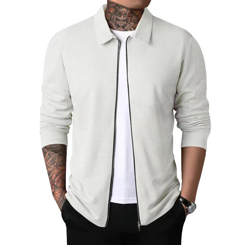 Veste Zippée À Manches Longues Avec Col Structuré Pour Homme | Idéale Pour Un Usage Quotidien Et Professionnel
