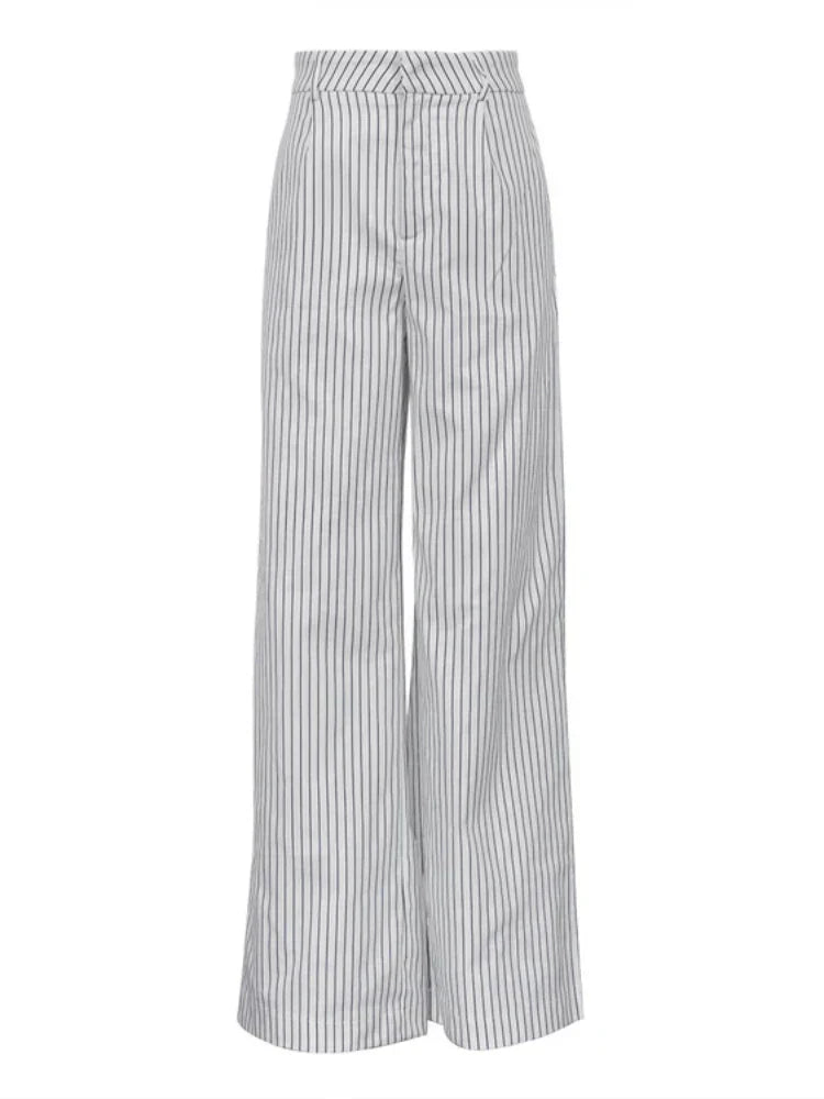 Pantalon Rayé Noir et Blanc Avec Taille Haute Pour Femmes | Idéal Pour Usage Quotidien